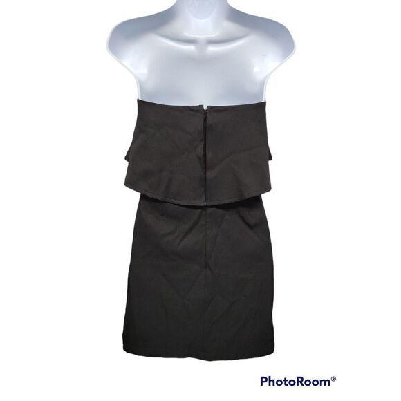 Lulu's Black Strapless Ruffled Bodycon Minidress Night Out Dress - Picture 3 of 5